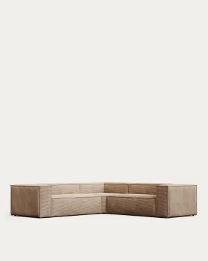 Blok 4-seater corner sofa thick taupe corduroy 290 x 290 cm by null, a Sofas for sale on Style Sourcebook