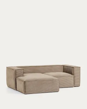 Blok 2-seater sofa with left chaise longue thick taupe corduroy 240 cm by null, a Sofas for sale on Style Sourcebook