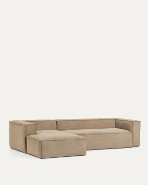 Blok 4-seater sofa with left chaise longue thick taupe corduroy 330 cm by null, a Sofas for sale on Style Sourcebook