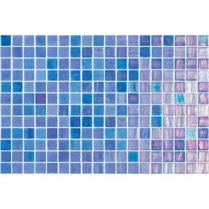 Opalescent Azul Cielo Gloss Glass Structured Mosaic by Beaumont Tiles, a Mosaic Tiles for sale on Style Sourcebook
