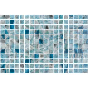 Vanguard Kara Blue Gloss Glass Structured Mosaic by Beaumont Tiles, a Mosaic Tiles for sale on Style Sourcebook