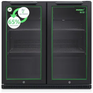 Husky 173L Eco Double Door Back Bar Drinks Chiller Black C2HECO840BKAU by Husky, a Refrigerators, Freezers for sale on Style Sourcebook