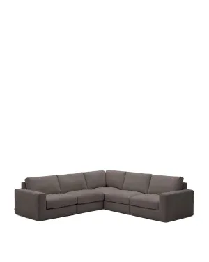 Alea removable cover modular sofa 5-seater in dark brown 310 x 310 cm by null, a Sofas for sale on Style Sourcebook