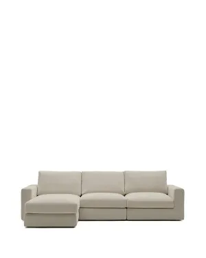 Alea removable cover modular sofa 4-seater in light brown chenille left chaise longue 310 cm by null, a Sofas for sale on Style Sourcebook