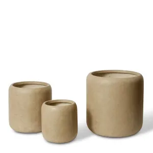 Saheed Fibrestone Planter Set 3 - 32 x 32 x 34cm / 42 x 42 x 43cm / 54 x 54 x 55cm by Elme Living, a Baskets, Pots & Window Boxes for sale on Style Sourcebook