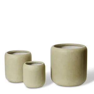 Saheed Fibrestone Planter Set 3 - 32 x 32 x 34cm / 42 x 42 x 43cm / 54 x 54 x 55cm by Elme Living, a Baskets, Pots & Window Boxes for sale on Style Sourcebook