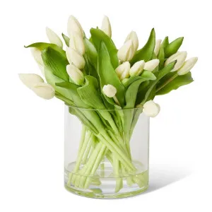 Tulip Bud White - 31 x 31 x 31cm by Elme Living, a Plants for sale on Style Sourcebook