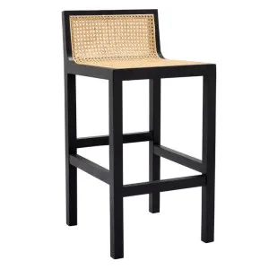 Zeta Black & Rattan Counter Stool by James Lane, a Bar Stools for sale on Style Sourcebook