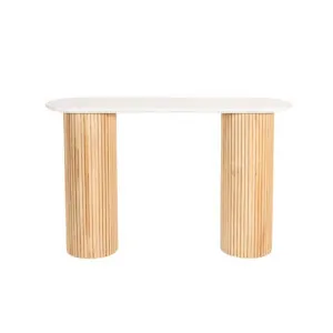 Paloma Marble Console Natural and White Banswara Marble  125 x 38 x 80 cm by James Lane, a Console Table for sale on Style Sourcebook