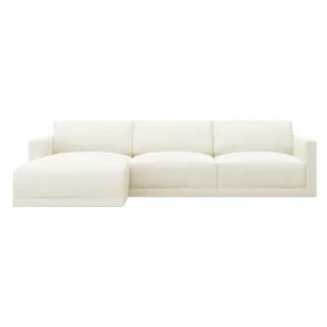 Haven Boucle Ivory Chaise Sofa - 3 Seater by James Lane, a Sofas for sale on Style Sourcebook
