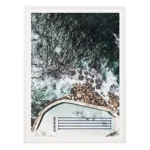Bronte Pool White Framed Print - 85cm x 114cm by James Lane, a Prints for sale on Style Sourcebook