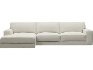 Monica Boucle Ivory Chaise Sofa - 3 Seater by James Lane, a Sofas for sale on Style Sourcebook