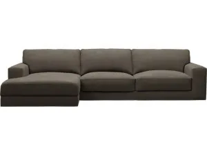 Monica Muse Mink Chaise Sofa - 3 Seater by James Lane, a Sofas for sale on Style Sourcebook