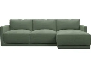 Haven Tribute Dark Jade Chaise Sofa - 3 Seater by James Lane, a Sofas for sale on Style Sourcebook
