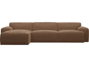 Copenhagen Tribute Chestnut Chaise Sofa - 3 Seater by James Lane, a Sofas for sale on Style Sourcebook