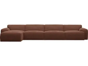 Copenhagen Muse Rust Chaise Sofa - 4 Seater by James Lane, a Sofas for sale on Style Sourcebook
