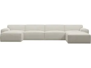 Copenhagen Boucle Ivory Chaise Sofa - 5 Seater U Shaped Modular by James Lane, a Sofas for sale on Style Sourcebook
