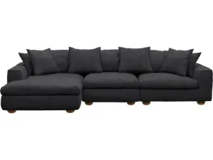 Tully Plaza Flint Grey Chaise Sofa - 3 Seater by James Lane, a Sofas for sale on Style Sourcebook