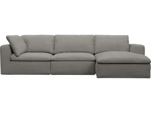 Cloud Deep Isla Soft Grey Right Facing Modular Sofa - 3 Seater Chaise by James Lane, a Sofas for sale on Style Sourcebook