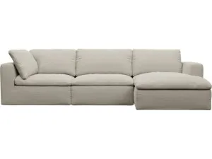 Cloud Deep Isla Sea Pearl Right Facing Modular Sofa - 3 Seater Chaise by James Lane, a Sofas for sale on Style Sourcebook