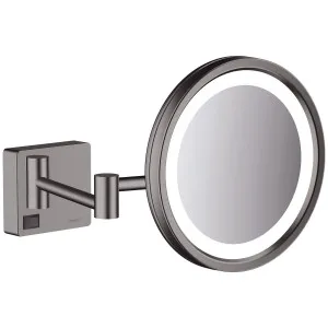 Hansgrohe AddStoris Shaving Mirror with LED Light Brushed Black Chrome 41790340 by Hansgrohe, a Mirrors for sale on Style Sourcebook