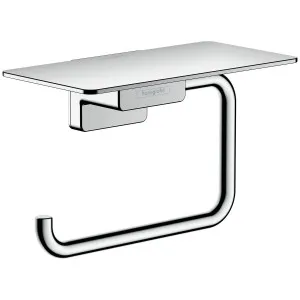 Hansgrohe Addstoris Roll Holder with Shelf Chrome 41772000 by Hansgrohe, a Bathroom Accessories for sale on Style Sourcebook