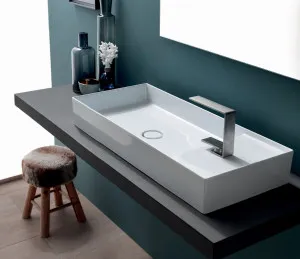 Studio Bagno Shard X 85 Bench Basin with No Tap Hole - Gloss White SHAX85-0 by Studio Bagno, a Basins for sale on Style Sourcebook
