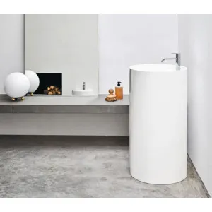 Studio Bagno Ovvio Column Basin with No Tap Hole - Gloss White 1455 by Studio Bagno, a Basins for sale on Style Sourcebook