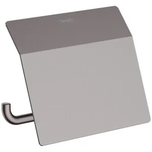 Hansgrohe AddStoris Roll Holder with Cover Brushed Black Chrome 41753340 by Hansgrohe, a Bathroom Accessories for sale on Style Sourcebook