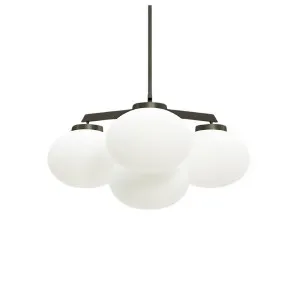 CTO Lighting Cloudesley Small Chandelier Light - Bronze with Opal Glass CLOCHSBZGO by CTO Lighting, a Lighting for sale on Style Sourcebook