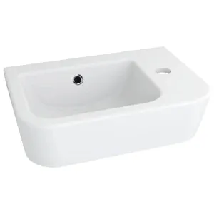 Oliveri Dublin Compact Wall Hung Basin with Tap Landing and Right Bowl - 1 Tap Hole DU100-RH by Oliveri, a Basins for sale on Style Sourcebook