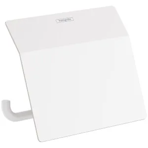Hansgrohe AddStoris Roll Holder with Cover Matte White 41753700 by Hansgrohe, a Bathroom Accessories for sale on Style Sourcebook