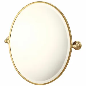 Turner Hastings Mayer Pivot Oval Mirror Brushed Brass MAO461-BB by Turner Hastings, a Mirrors for sale on Style Sourcebook