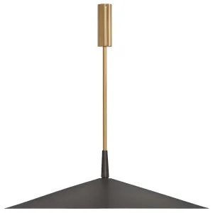 CTO Lighting Tinto Large Pendant Light - Dark Bronze Shade with Satin Brass Drop Rod TINPELBZSB by CTO Lighting, a Lighting for sale on Style Sourcebook
