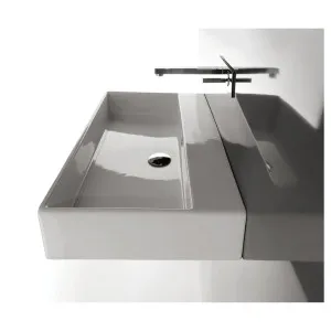Studio Bagno Unlimited 100 Bench or Wall Basin with 2 Tap Holes - Gloss White UNL10000L-2 UNL10000L2 by Studio Bagno, a Basins for sale on Style Sourcebook