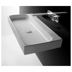 Studio Bagno Unit 100 Bench or Wall Basin with 2 Tap Holes - Gloss White UTL03/2 by Studio Bagno, a Basins for sale on Style Sourcebook