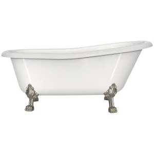 Victoria + Albert Roxburgh Clawfoot Freestanding Bath - Gloss White with Brushed Nickel Feet ROXNSWNOFTROXBN by Victoria + Albert, a Bathtubs for sale on Style Sourcebook