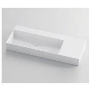 Studio Bagno Shard 102 X Plan Left Bowl Bench or Wall Basin with No Tap Hole - Gloss White SHA102L-0 SHA102L0 by Studio Bagno, a Basins for sale on Style Sourcebook