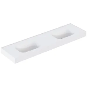 Omvivo Mia 1800 Wall Hung or Countertop Double Basin 0TH Matte White MIAVSS1800DB-0TH by Omvivo, a Basins for sale on Style Sourcebook