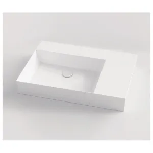 Studio Bagno Shard 81 X Plan Left Bowl Bench or Wall Basin with 1 Tap Hole - Gloss White SHA81L-1 SHA81L1 by Studio Bagno, a Basins for sale on Style Sourcebook