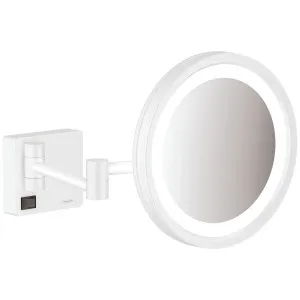 Hansgrohe AddStoris Shaving Mirror with LED Light Matte White 41790700 by Hansgrohe, a Mirrors for sale on Style Sourcebook