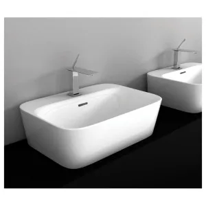 Studio Bagno Soul 4H Wall Basin with No Tap Hole - Gloss White SOL13W-0 SOL13W0 by Studio Bagno, a Basins for sale on Style Sourcebook