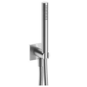 Fantini Soho FIT Hand Shower on Union with Square Backplate - Brushed Stainless Steel 86938116F by Fantini, a Showers for sale on Style Sourcebook