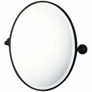 Turner Hastings Mayer Pivot Oval Mirror Matte Black MAO463-MB by Turner Hastings, a Mirrors for sale on Style Sourcebook