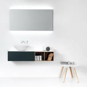 Falper Ciotola 1200mm Grey and Oak Cabinet with Basin - Matte Grey 652949 by Falper, a Vanities for sale on Style Sourcebook