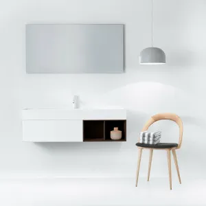 Falper Matt White Quattro Zero 1200mm Basin with Integrated White and Walnut Cabinet - 652918 by Falper, a Vanities for sale on Style Sourcebook