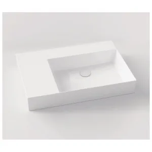 Studio Bagno Shard 81 X Plan Right Bowl Bench or Wall Basin with No Tap Hole - Gloss White SHA81R-0 SHA81R0 by Studio Bagno, a Basins for sale on Style Sourcebook