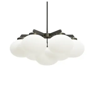 CTO Lighting Cloudesley Medium Chandelier Light - Bronze with Opal Glass CLOCHMBZGO by CTO Lighting, a Lighting for sale on Style Sourcebook