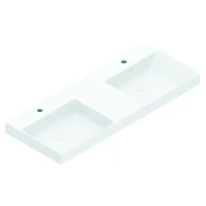 Catalano Zero 125 Double Sink Wall Hung Basin with 1 Taphole - Gloss White 0121272001-905610X2 by Catalano, a Basins for sale on Style Sourcebook