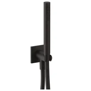 Fantini Soho FIT Hand Shower on Union with Square Backplate - Deep Black PVD 86S18116F by Fantini, a Showers for sale on Style Sourcebook